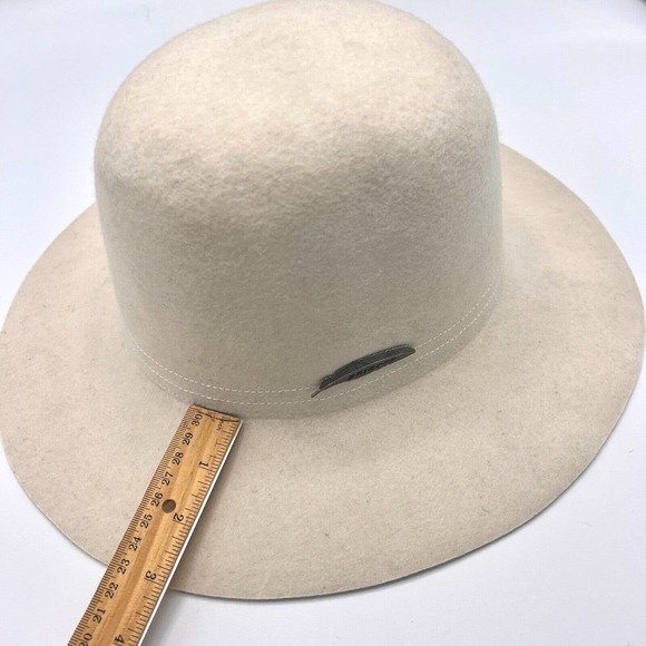 BRIXTON SUPPLY Company 100% Wool Felted Wide Brim White Cream Hat Med 7 1/4 58cm main image 9